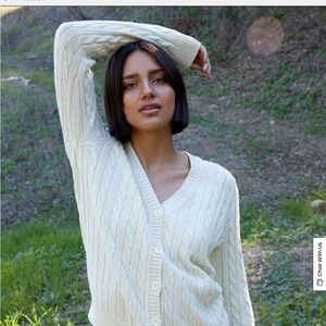 brandy melville cable knit sweater/cardigan